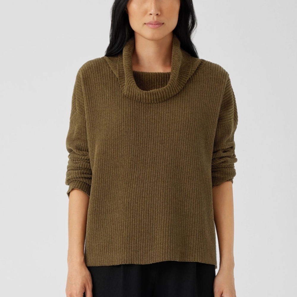 Eileen Fisher Organic Cotton Chenille Turtleneck Top